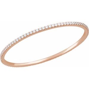 14K Rose 4 CTW Natural Diamond Stackable Bangle 8" Bracelet