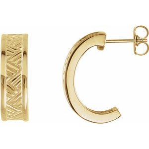 18K Yellow J-Hoop Earrings