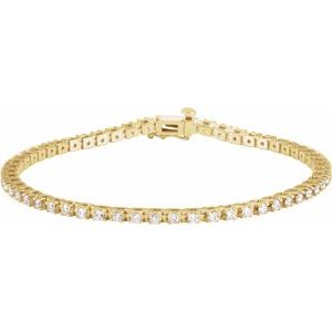 18K Yellow 2 1/4 CTW Natural Diamond Line 7 1/4" Bracelet