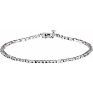 18K White 7/8 CTW Natural Diamond Line 7 1/4" Bracelet