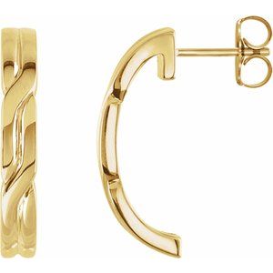 10K Yellow J-Hoop Earrings