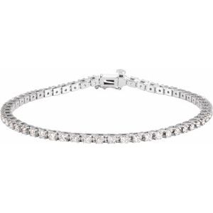 18K White 2 1/4 CTW Natural Diamond Line 7 1/4" Bracelet