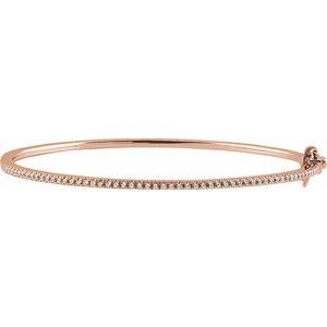 14K Rose 1/2 CTW Natural Diamond Pav√© 7" Bracelet