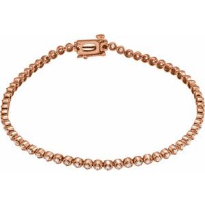 14K Rose 1 CTW Natural Diamond Line 7" Bracelet