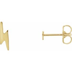 14K Yellow Lightning Bolt Earrings