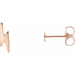 14K Rose Lightning Bolt Earrings