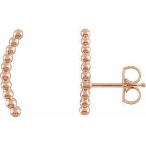 14K Rose Beaded Ear Climbers