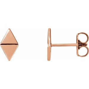 14K Rose Geometric Earrings