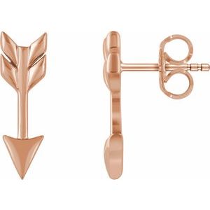 14K Rose Arrow Earrings