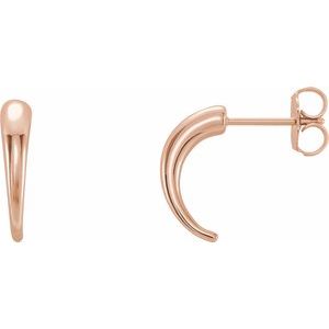 14K Rose J-Hoop Earrings