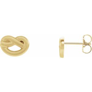 14K Yellow Knot Earrings