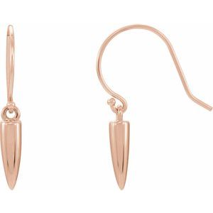 14K Rose Geometric Dangle Earrings