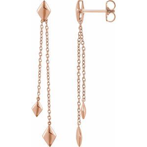 14K Rose Chain Earrings