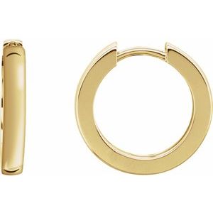 18K Yellow Hinged 16 mm Hoop Earrings