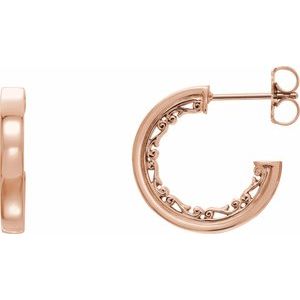 14K Rose  Vintage-Inspired 16 mm Hoop Earrings