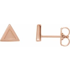 14K Rose Petite Triangle Earrings