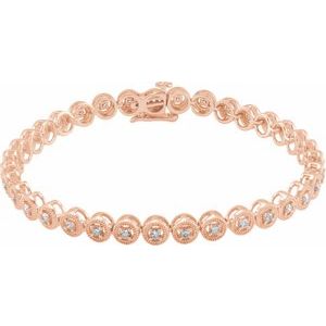 14K Rose 1 CTW Natural Diamond 7" Bracelet