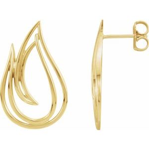 14K Yellow Pair Freeform Earrings