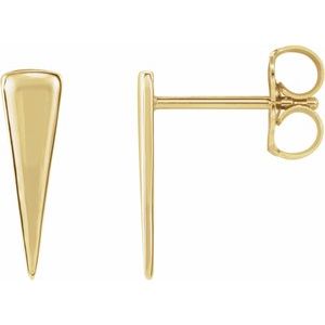 14K Yellow Triangle Earrings