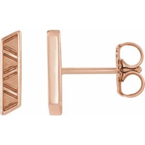 14K Rose Geometric Earrings