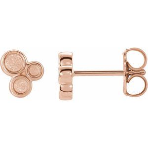 14K Rose Geometric Earrings