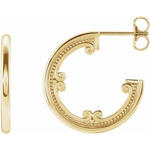 14K Yellow Vintage-Inspired 20 mm Hoop Earrings