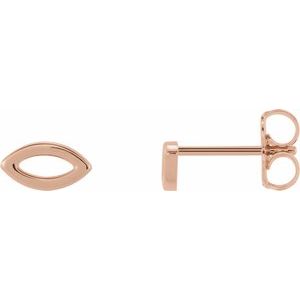 14K Rose Geometric Earrings