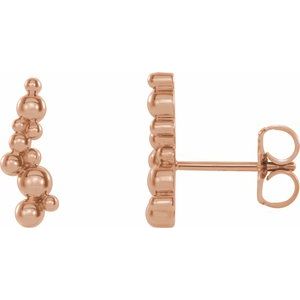 14K Rose Beaded Ear Climbers