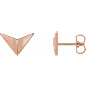 14K Rose Geometric Earrings