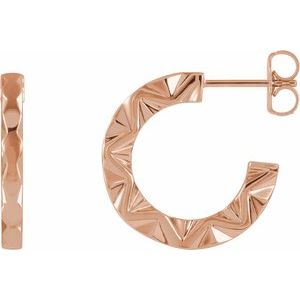 14K Rose Geometric 17.3 mm Hoop Earrings