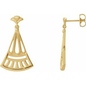 14K Yellow Vintage-Inspired Dangle Earrings