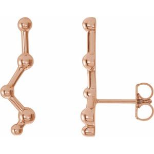 14K Rose Constellation Ear Climbers