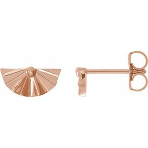 14K Rose Geometric Earrings