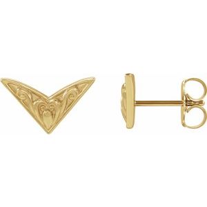 14K Yellow Sculptural Earrings