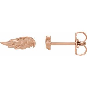 14K Rose Angel Wing Earrings