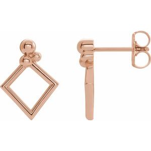 14K Rose Geometric Earrings