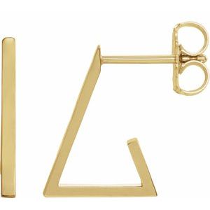 14K Yellow Triangle 13.6 mm Hoop Earrings