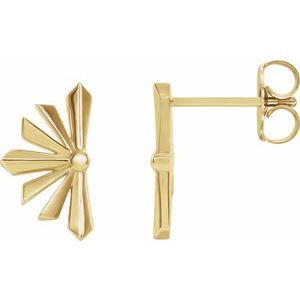 14K Yellow Pair Star Earring