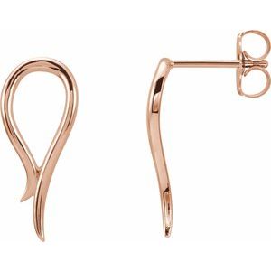 14K Rose Freeform Earrings