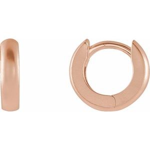 14K Rose 9.5 mm Hinged Hoop Earrings