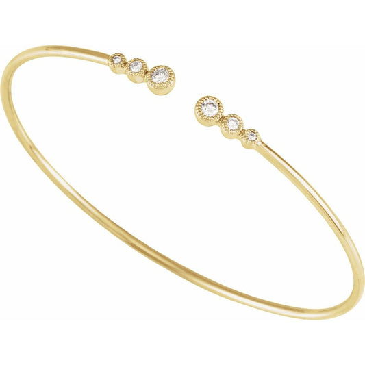 1/4 CTW Graduated Natural Diamond Cuff Bracelet