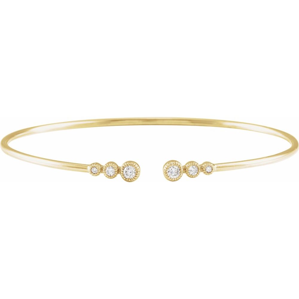 1/4 CTW Graduated Natural Diamond Cuff Bracelet