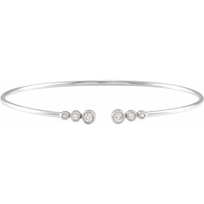 1/4 CTW Graduated Natural Diamond Cuff Bracelet