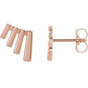 14K Rose Fan Ear Climbers