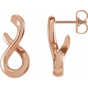 14K Rose Infinity-Inspired Drop Earrings