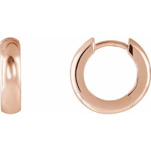 14K Rose Hinged 14.25 mm Hoop Earrings