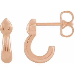 14K Rose J-Hoop Earrings