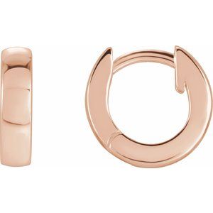 14K Rose Hinged 9.5 mm Hoop Earrings