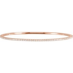 14K Rose 2 CTW Natural Diamond Stackable Bangle 8" Bracelet