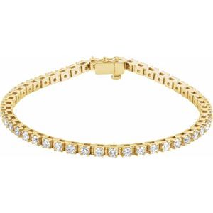 14K Yellow 3 3/8 CTW Natural Diamond Line 7" Bracelet